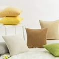 thumbnail image 4 of Nvzi Striped Corduroy Decorative Square Throw Pillow Covers Soft Soild Cushion Cases Pillowcases for Sofa Bedroom Car 16 x 16 Inch Th Gold, 4 of 4