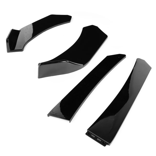 Front Bumper Lip Lower Chin Diffuser Universal Chin Lip Body Kit Spoiler Exterior Body Kits 4Pcs Universal Front Bumper Splitter Lip Lower Chin Diffuser Spoiler Deflector Body Kit