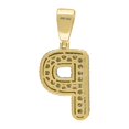 thumbnail image 2 of 925 Sterling Silver Yellow-tone Unisex Cubic Zirconia Bubble Letter Name Personalized Monogram Initial Alphabet P Charm, 2 of 2