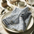 thumbnail image 3 of Vargottam Blue Animal Print Cotton Muslin Napkins - Set of 12, 20-Inch, Luxurious Soft Cloth Napkins for Dining & Events, Absorbent, Washable & Tableware, 3 of 7