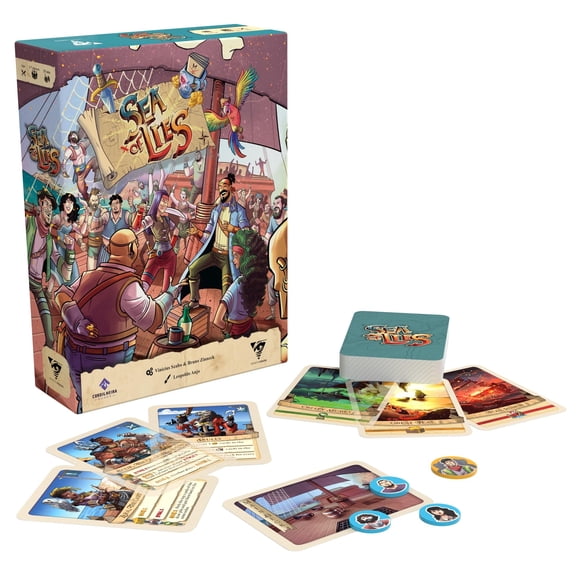 Mind's Vision Sea of Lies | 3-7 Players | Trick Your Opponents to Become The Ship's Captain! Swashbuckling Social Deduction