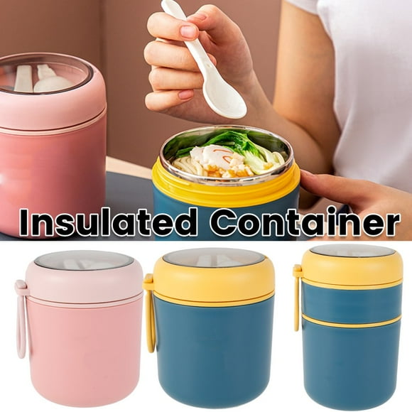 Vacuum Insulated Food Jar Stainless Steel Thermos Lunch Container  Soup Thermoses With Spoon for Kid Adult School Office Work Pink Navy Blue