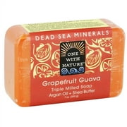 One With Nature Dead Sea Minerals Triple Milled Bar Soap, Grapefruit Guava - 7 Oz, 3 Pack