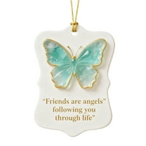 chaungfeng Friends are Angels Butterfly Christmas Ornament, Heartfelt Friendship Keepsake with Inspirational Quote, Holiday Decoration for Home Decor, Xmas Tree, Winter Party