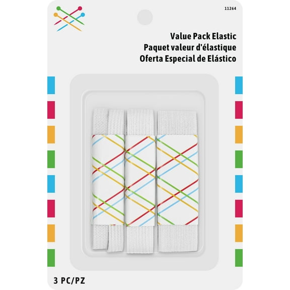 Elastic Value Pack, 3 Piece, White