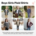 thumbnail image 6 of Actgleam Boys Girls Plaid Shirts Long Sleeve Button Down Hooded Plaid Top Outfits 5-12Years,Grey, 6 of 10