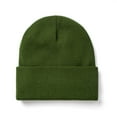 thumbnail image 2 of Xfvqtps Mens and Womens Beanie Knit Cuffed Solid Color Simplicity Silk Lining Stretch Windproof Coldproof Warm Outdoor Fall Winter Soft Skull Cap Army Green, 2 of 8