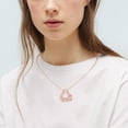 thumbnail image 4 of APSVO 18K Rose Gold Plated Love Heart Rose Necklaces for Women Octorber Birthstone Necklace with Pink Tourmaline Birthday Graduation Jewelry Gifts Teen Her Mom Female Lady Adult Age Ideas, 4 of 8