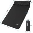 thumbnail image 2 of Ubon Self Inflating Sleeping Pad Pillows Attached Mat for Backpacking, Black, 2 of 6