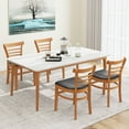 thumbnail image 2 of Gymax Modern Dining Chair Set of 4 Upholstered Kitchen Chair w/Rubber Wood Legs Brown, 2 of 10