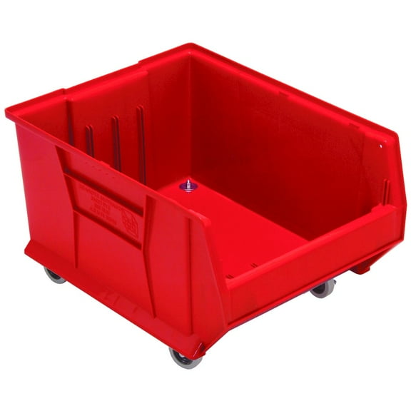 Quantum Storage Systems Mobile Hopper Bin,Red,PP,12 in QUS965MOBRD