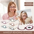 thumbnail image 3 of Makeup Reading Glasses for Women Round One Eye Rotating Magnifying Cosmetic Readers Make Up Eyeglasses 2.5,Black, 3 of 10