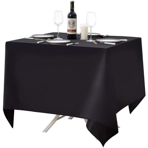 Square Tablecloth For Or Round Tables 100 Polyester 85x85 Table Cloth Weddings Banquets Restaurants Black Com 100 Polyester 85x85 Table Cloth, Square Tablecloth On Round Table