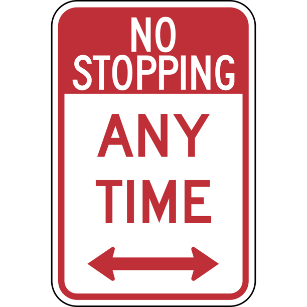Traffic Signs No Stopping Any Time Philadelphia 12 X 18 Aluminum Sign Street Weather Approved Sign 0 04 Thickness 5 Pack Walmart Com Walmart Com