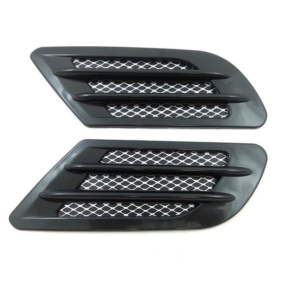 1 Pair Black Car Hood Intake Side Fender Vent Decoration