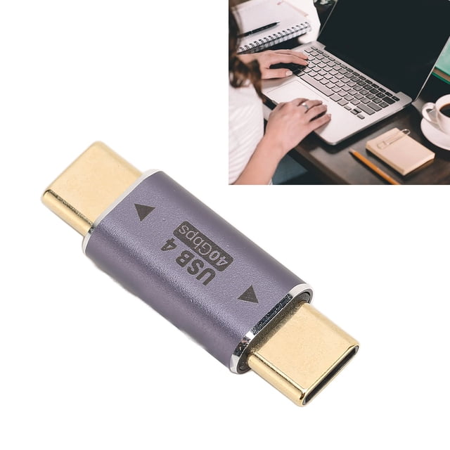 Adaptador Tipo C Macho A Tipo C Macho, 8K 40Gbps Plug And Play USB C Adaptador Macho A Macho Para Teléfonos Móviles