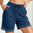 thumbnail image 4 of fheaev Plus Size Pajama Shorts for women Soft Lightweight Elastic Waist With Pockets High Waisted Sleep Loungewear Vacation Beach wear, 4 of 8
