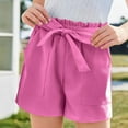 thumbnail image 2 of Jinhomg Girls Cute Summer Shorts Baggy Ruffle High Waisted Shorts Adjustable Tie Knot Summer Dress Shorts with Pockets 2025 Casual Short Pants Hot Pink 9 Years, 2 of 10