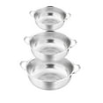 thumbnail image 5 of SUSHANG 3 Piece Stainless Mesh Colander Set Multi-Hole Drain Baskets for Washing Rice Fruits Vegetables and Pasta Efficient Mesh Design Quickly Drains Water Ideal for Kitchen Prep Nesting Sieve, 5 of 9