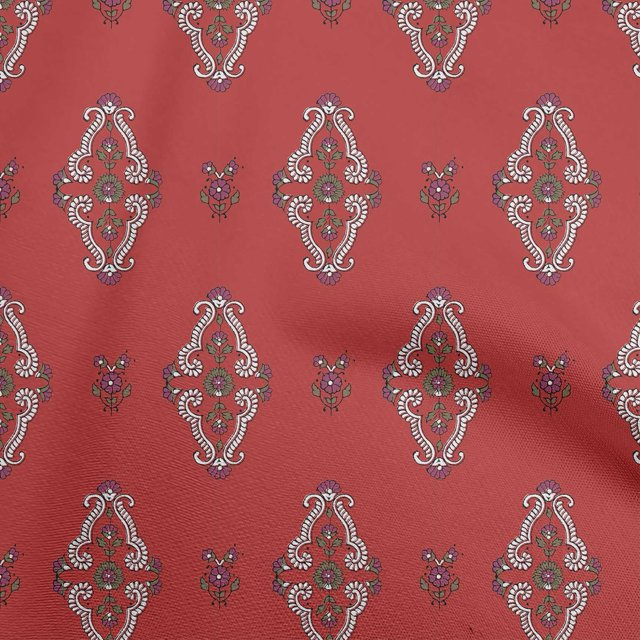 oneOone Cotton Poplin Twill Red Fabric Block Craft Projects Decor Fabric Printed By The Yard 56 Inch Wide