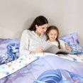 thumbnail image 5 of Manfei Blue Unicorn Bedding Twin Comforter Set for Girls Kids, Cartoon Animal Groovy Flower Bedding Sets, Colorful Stars Reversible, 2-Piece, 5 of 8