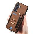thumbnail image 3 of Phone Case for Samsung Galaxy S24 Plus S24+ 5G Wallet Cell Cover with Tempered Glass Screen Protector Slim Lanyard Wrist Strap RFID Ring Stand Credit Card Holder Slot S24Plus 24S + S 24 24+ Brown, 3 of 10