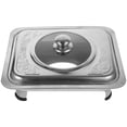 thumbnail image 3 of 1pc Stainless Steel Buffet Dish Dish Tray Rectangular Canteen Basin with Cover, 3 of 9
