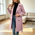 thumbnail image 6 of Biaocheng Women's Double Breasted Lapel Long Coat Button Front Long Sleeve, 6 of 6