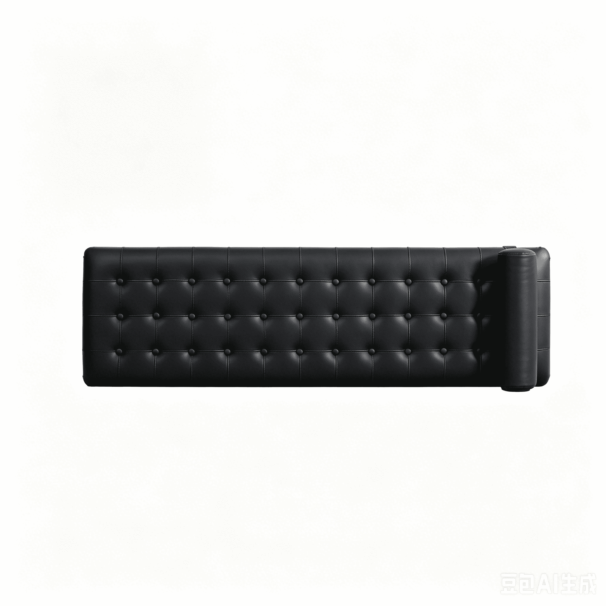 Aukfa 66" Upholstered Faux Leather Bedroom Bench with Button Tufted Design and Bolster Pillow,Solid Rubberwood,Black