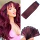 thumbnail image 1 of Extensiones de cabello humano Carleaty Burgundy con cinta adhesiva, 35 cm, 1 of 8