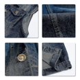 thumbnail image 4 of Mens Classic Denim Vest Ripped Golden Button Sleeveless Vest, 4 of 4