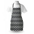 thumbnail image 3 of Abstract Apron Modern White and Black Wave Pavement Pattern Fractal Looking Mosaic, Unisex Kitchen Bib Apron with Adjustable Neck for Cooking Baking Gardening, Black Pale Grey White, by Ambesonne, 3 of 3