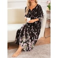 thumbnail image 5 of Avidlove Women Long Nightgowns 3/4 Sleeves Sleepshirt Comfy Full Lenth Sleepwear, 5 of 7