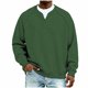 thumbnail image 2 of Ceisia Men's Spring Gift & Winter Casual Fashion Solid Color Breathable Long-Sleeve V-Neck Hooded Pullover with Pocket - Soft Da ily Top, 2 of 6