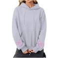 thumbnail image 4 of yillto Women Hoodie Sweatshirts Oversized Long Sleeve Pullover Sweatshirt with Bow Graphic Printed, 4 of 4