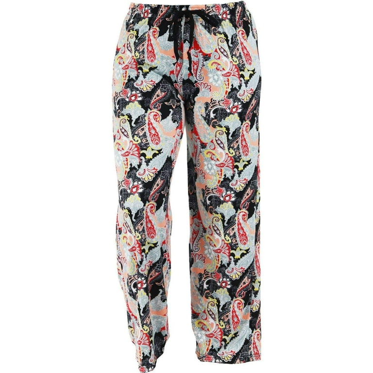 Hello Mello Trendy Womens Loungewear Pants with Luxurious Soft Fabric and Adjustable Elastic Waistband Midnight Paisley Medium Large Walmart