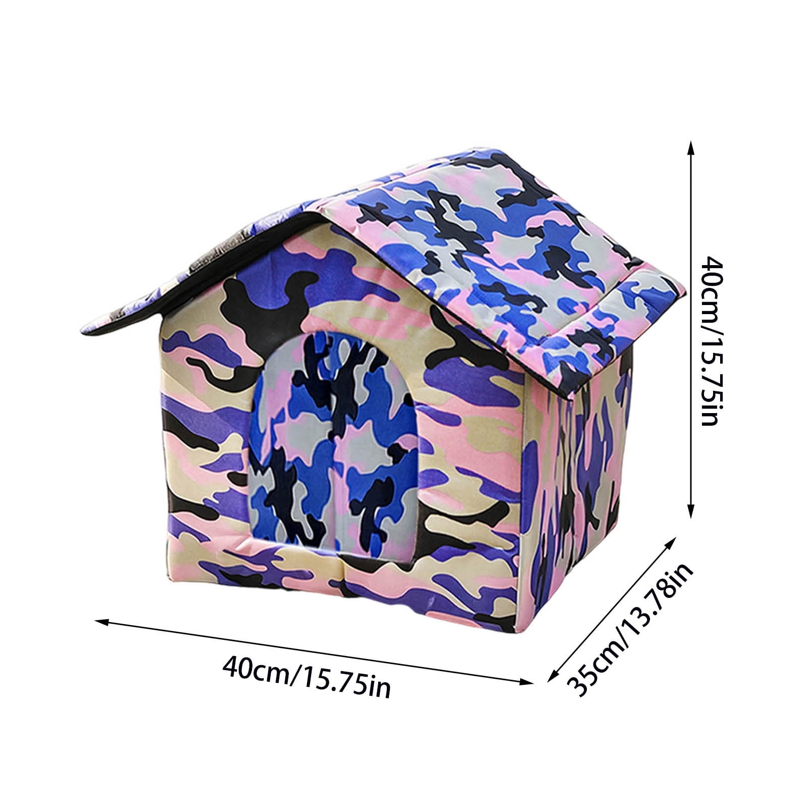 Outdoor Cat House Weatherproof Waterproof Oxford Cloth Shelter with Removable Zippered Cushion Portable Winterproof Cat Cave for Outdoor Cats and Small Pets Protection