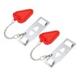 thumbnail image 4 of 2Pcs Portable Door Locker Red PP Stainless Iron Easy Installation Compact Light Door Locker for Hotel Travel Security, 4 of 14
