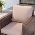 thumbnail image 6 of ACEGOSES Outdoor Patio Wicker Chairs Set of 2, Brown Rattan Seating with Thick Cushions for Lawn or Poolside, Sand, 6 of 6