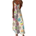 thumbnail image 1 of Vestido de Verano Casual sin Mangas Impreso Correa de Cuello en V Vestido de Sol Largo para las Mujeres, Vestido de Vacaciones Suelto, 1 of 5