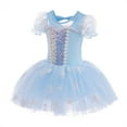 thumbnail image 5 of ATAIKU 3-9Y Kids Girls Princess Ballet Dress Short Sleeve Leotards Skirted Tutu Dancewear Halloween Christmas Party Dress, 5 of 14