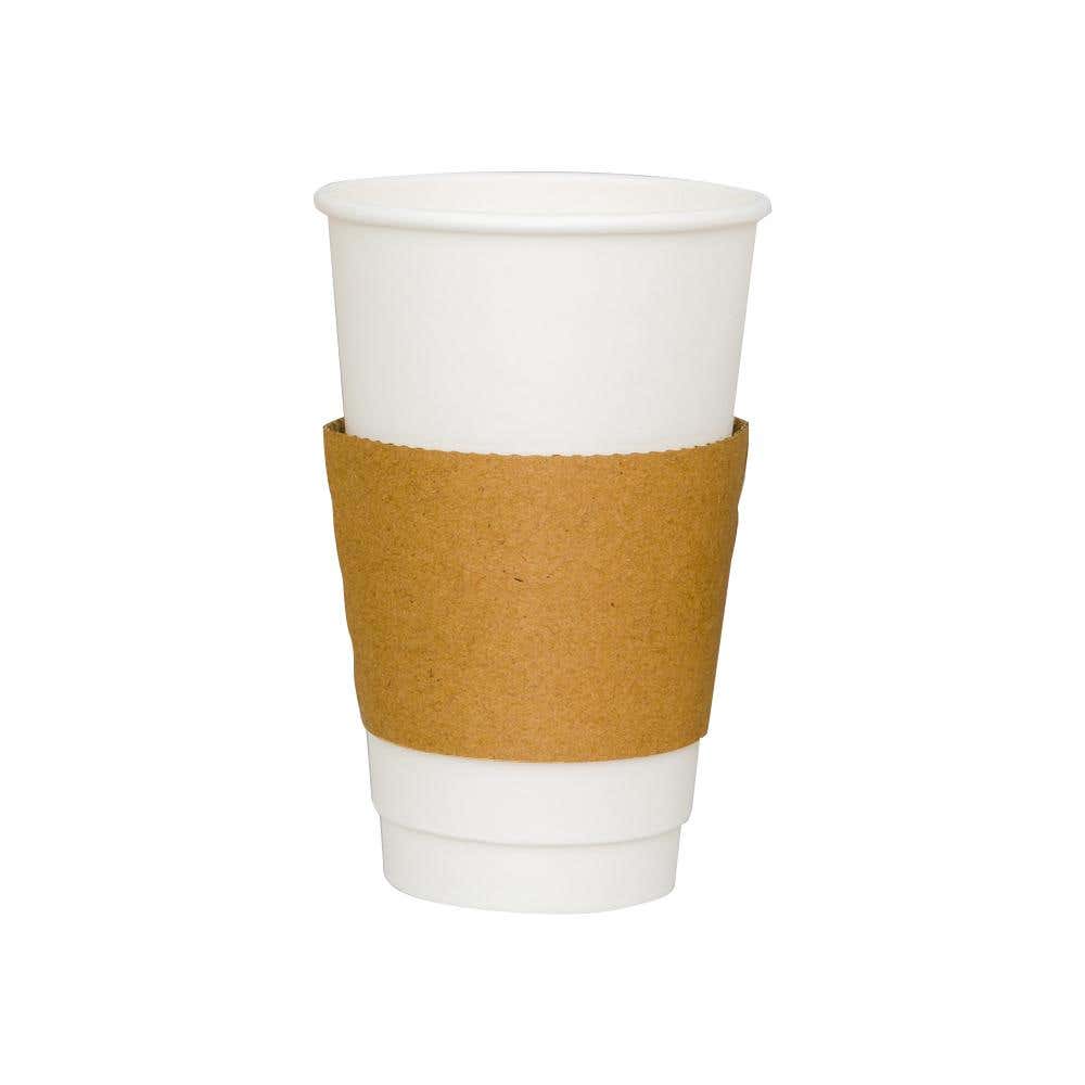 Restpresso Orange Paper Coffee Cup Sleeve - with Handle, Fits 12 / 16 / 20  oz Cups - 50 count box