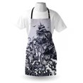 thumbnail image 4 of Nautical Apron, Kraken Octopus Tentacles Ship Sail Old Boat in Ocean Waves, Unisex Kitchen Bib with Adjustable Neck for Cooking Gardening, Adult Size, Indigo Purpleblue, by Ambesonne, 4 of 4