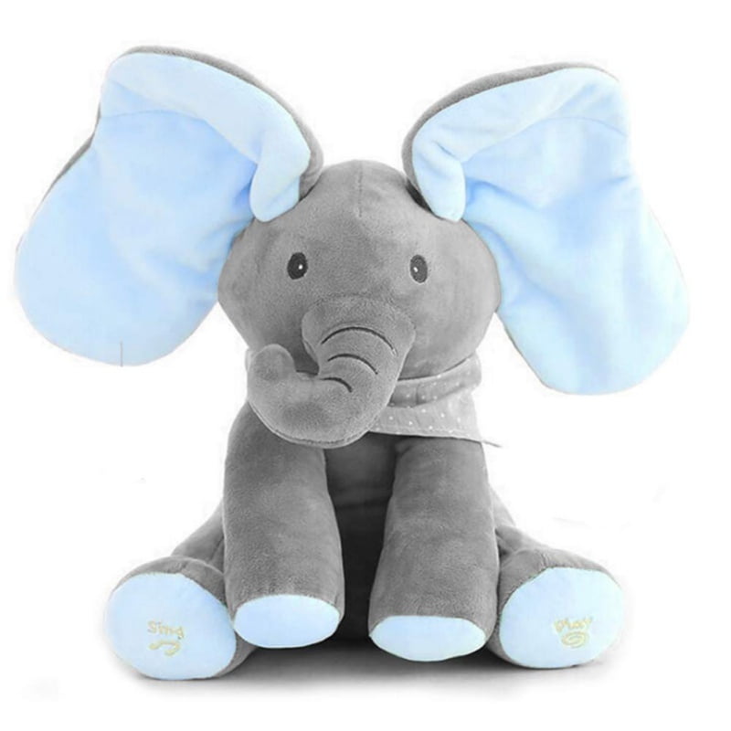 Peek-a-Boo Animated Talking and Singing Plush Elephant Stuffed Doll Toy For Baby 