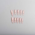 thumbnail image 2 of 10 Pieces Fluorescent Halloween Bone Press On Nails for Women Girls,Glossy Long Almond Shaped Gothic Glittery Fake Nails,Holiday Claw Wearing Glue on Nails for Pretend Play Supplies (Pink,M), 2 of 4