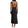 thumbnail image 4 of xiaxaixu Robe Longue d'Été Ajustée pour Femmes Couleur Unie Sans Manches Coupe Basse Robe à Bretelles Spaghetti en Tricot, 4 of 8