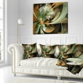 thumbnail image 2 of Designart Symmetrical Orange Green Fractal Flower - Floral Throw Pillow - 18x18, 2 of 4