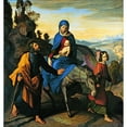 thumbnail image 2 of Julius Schnorr Von Carolsfeld 20x21 Black Ornate Framed Double Matted Museum Art Print Titled: The Flight into Egypt (1828), 2 of 5