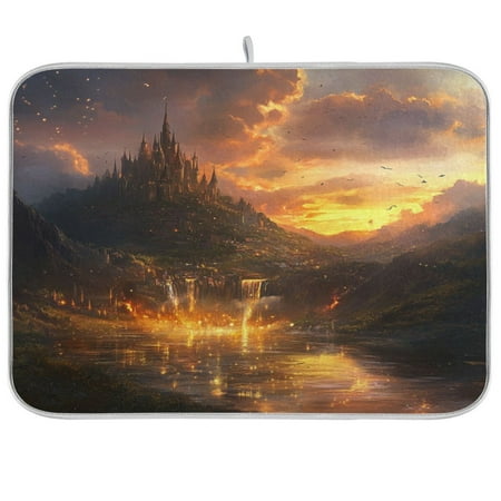 

Kitchen Drying Mat 16x18In Drying Dish Mat Dish Drying Mats Kitchen Countertop Multi-Function Drain Drying Mat Kitchen Table Beautiful Castle