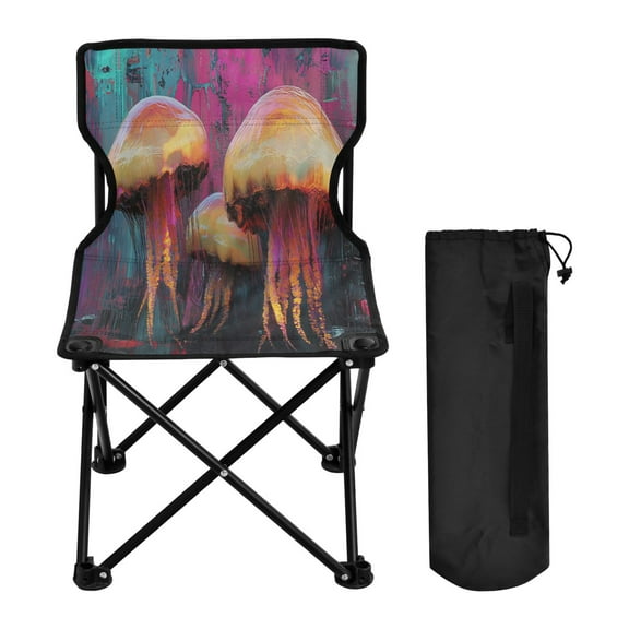 YAZAOO Camping Chairs Modern Jellyfish Colorful Pattern Folding chair